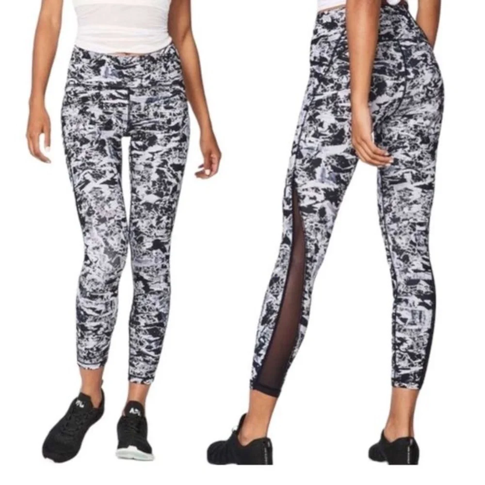Lululemon Train Times 7/8 Pant Interlaced Starlight Black / Black SZ 10